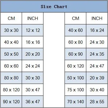 SIZE CHART 2