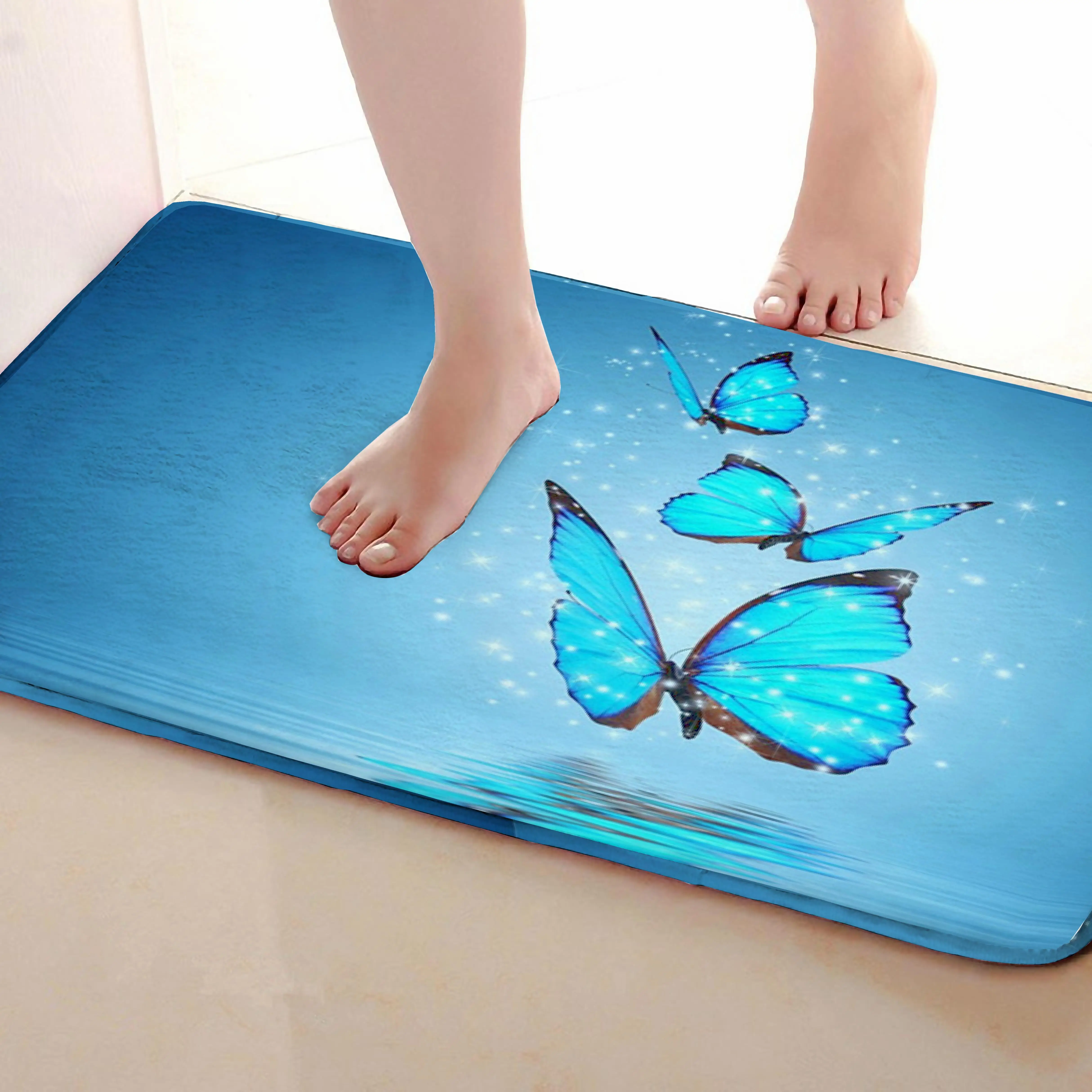 Бабочки Стиль коврики для улицы, смешной Противоскользящий коврик для ванной, коврики, дверные коврики под входную дверь