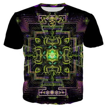 

PLstar Cosmos 2019 Summer Men/Women 3d Print Psychedelic Divine Yantra Tshirt Summer Unisex Casual Tops Plus Size 7XL