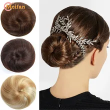 MEIFAN женские милые прямые волосы булочка пончик-шиньон клип в наращивание волос Высокая температура Синтетические поддельные волосы булочка