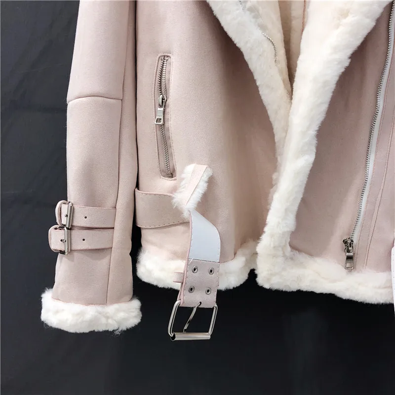 Goede Yuxinfeng Winter Suede Lamswollen Jas Vrouwelijke Hoge Streetwear Casual Plus Kasjmier Dikker Warm Lange Mouwen Bont Suede Jassen