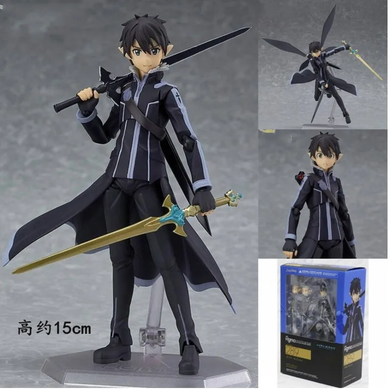 

HKXZM Anime Figure 15CM Sword Art Online 2 kirigaya kazuto Figma 289 ALO ver. PVC Action Figure Collectibles Toys Model