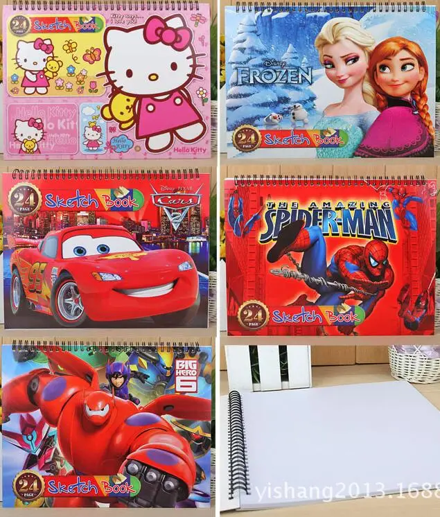 

Cartoon children learn sketchbook Sketch diary book Children's graffiti book