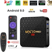MX10 Pro 6k tv box Android 9,0 Allwinner H6 Четырехъядерный 4 ГБ 32 ГБ 64 Гб 2,4G WiFi USB3.0 Поддержка 6K* 4K H.265 Смарт медиаплеер