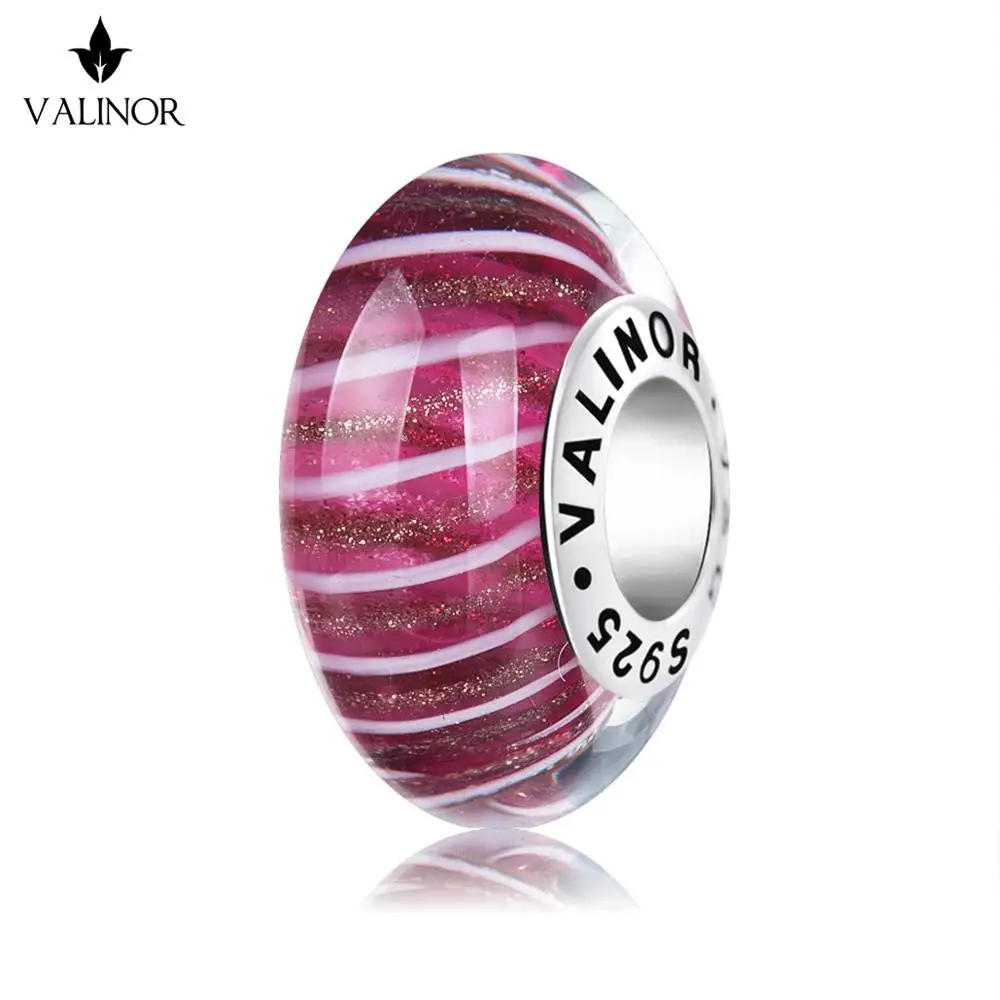 

Video! Rose red golden flash murano glass beads charms 925 Sterling Silver fit Bracelets Jewelry Trendy JKLL012