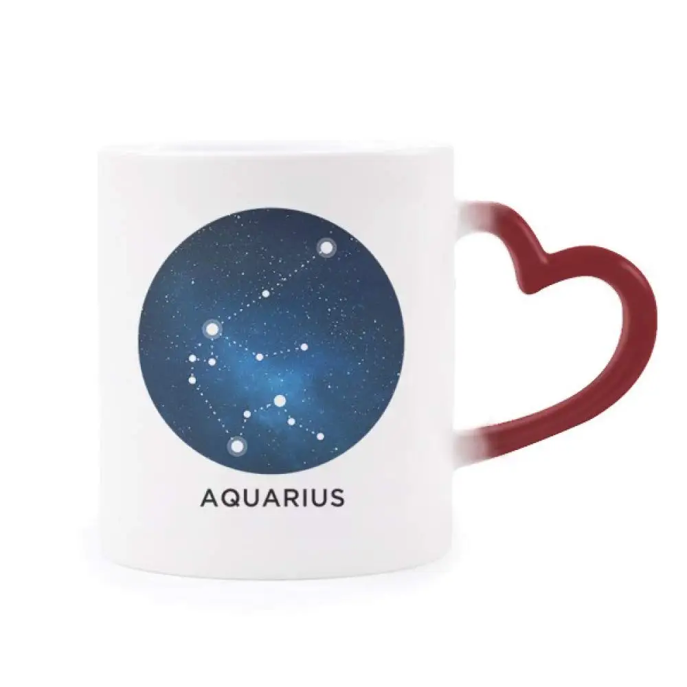 

Aquarius Constellation Zodiac Sign Morphing Mug Heat Sensitive Red Heart Cup