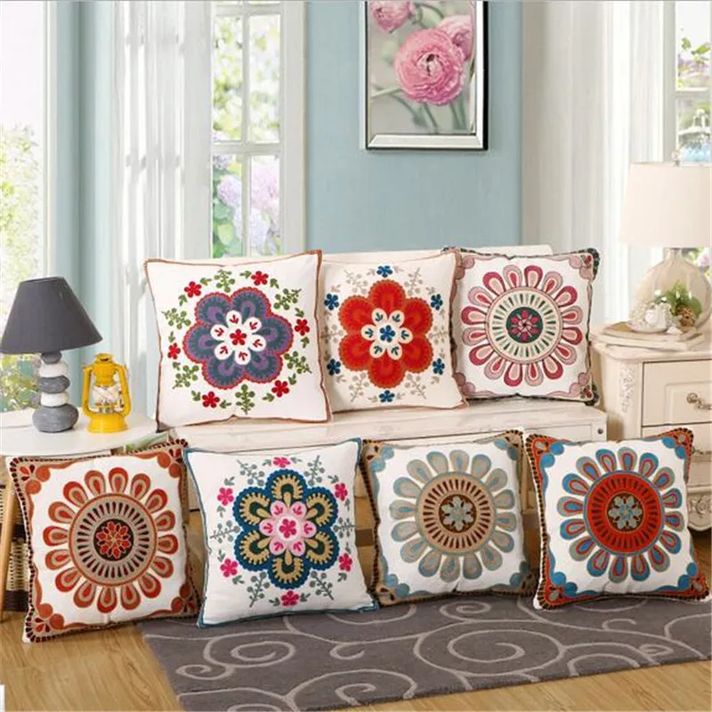 Decorative embroidery sofa cushion cover throw pillows covers 45cm*45cm