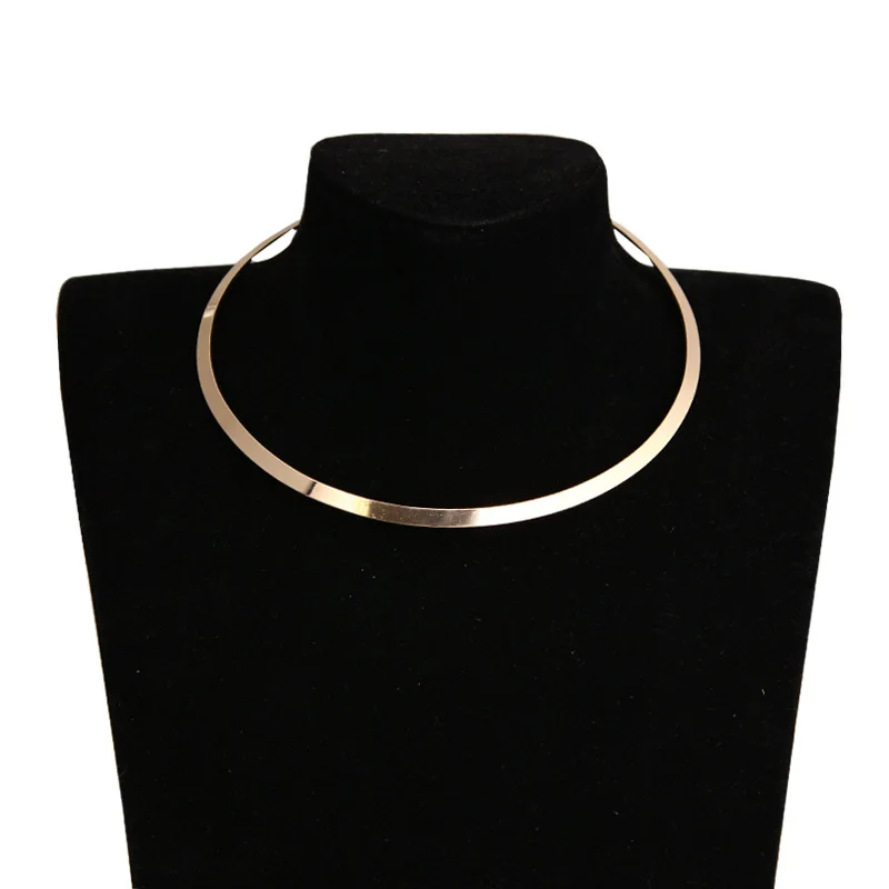 

New Design American Style Roller Shaped Necklace Simple Women Gold Silver Color Punk Metal Accessories High Quality Neck Chain