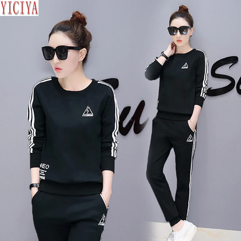 YICIYA black tracksuits two piece sets women outfits co