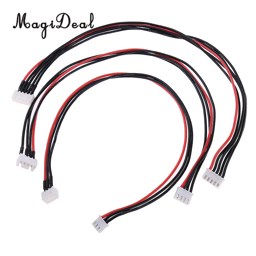 MagiDeal Professional 2S 3S 4S 300mm Metal Lipo Balance Wire Extension Charged Cable for RC Cars Planes Toys Battery Charger