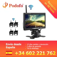 Podofo Wireless 4 Telecamere di Backup Visione Notturna di IR Impermeabile con 7 “Monitor di Retrovisione per CAMPER Camion Bus di Parcheggio sistema di assistenza