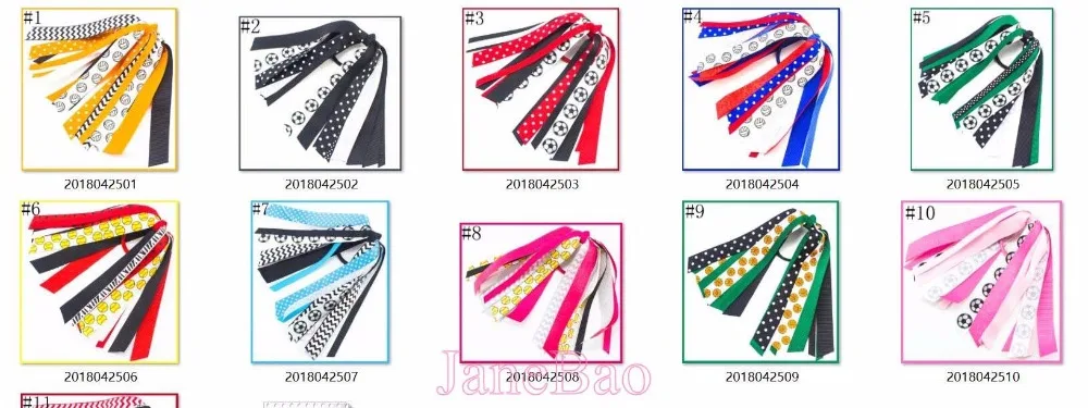 

free shipping 120pcs football Hair Ribbon,softball Hair Streamer,Custom baseball PonyTail Streamer Hair Bow School Spirit Cheer
