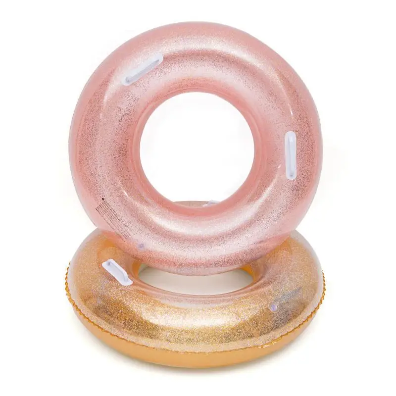 

90CM Giant Inflatable Swim Ring With Colorful Glitters Inside For Adults 2018 Newest Summer Women Pool Float Water Toys Piscina