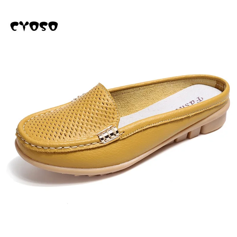 

CYOSO Women's Shoes Genuine Leather Moccasins Mother Loafers Soft Leisure Flats Female Ladies Driving Ballet Casual Footwear