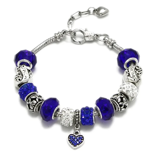 KEORMA животное Микки подвеска с мышкой браслеты и браслет для женщин модные оригинальные DIY синий Минни талисманы браслет для женщин - Окраска металла: KM353