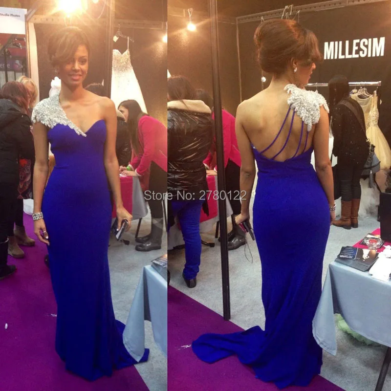 2017-New-Designer-One-Shoulder-Royal-Blue-Chiffon-Evening-Dresses-Custom-made
