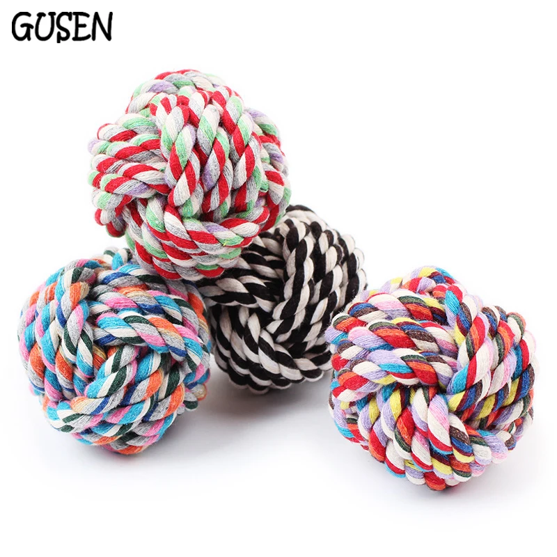 Pet colorful cotton rope ball cotton rope woven ball pet dog cat toy