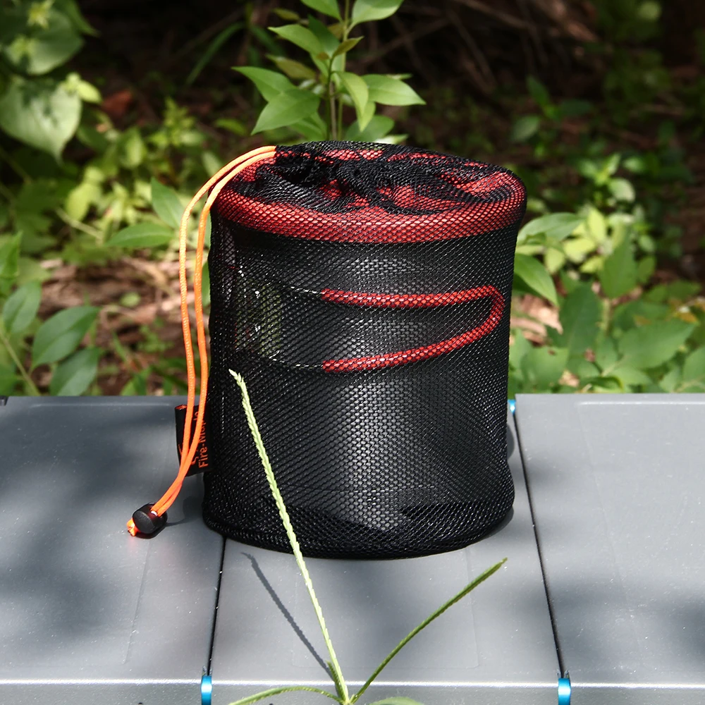 1L XK6 Camping olla calor recoger intercambiador de olla taza Camping Picnic olla con mango plegable de aleación de aluminio