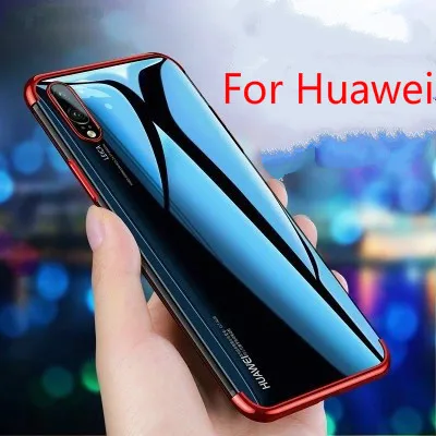 

Phone Case Transparent TPU Three-section plating For Huawei mate10 P10 P20 P20 Pro P10PlusP30 P30pr silicone protective Cover
