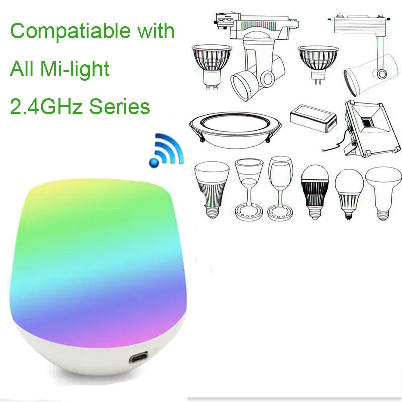 

Mi light 2.4G Wireless Wifi LED Strip Light Bulb RGB Color Small Remote Controller for Night Lights Lamp