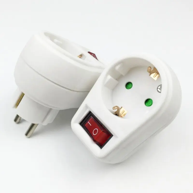 

2Pcs 250V 16A European Conversion Plug German Conversion Socket With Independent Switch