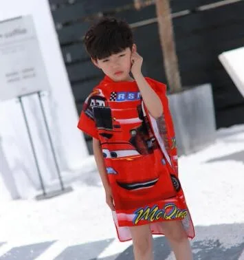 

Babies Boys Girls Children's Catoon printing Wearable Swimming Hooded Beach Wrap Bath Towel Cloak Poncho Skin-friendly Hooded