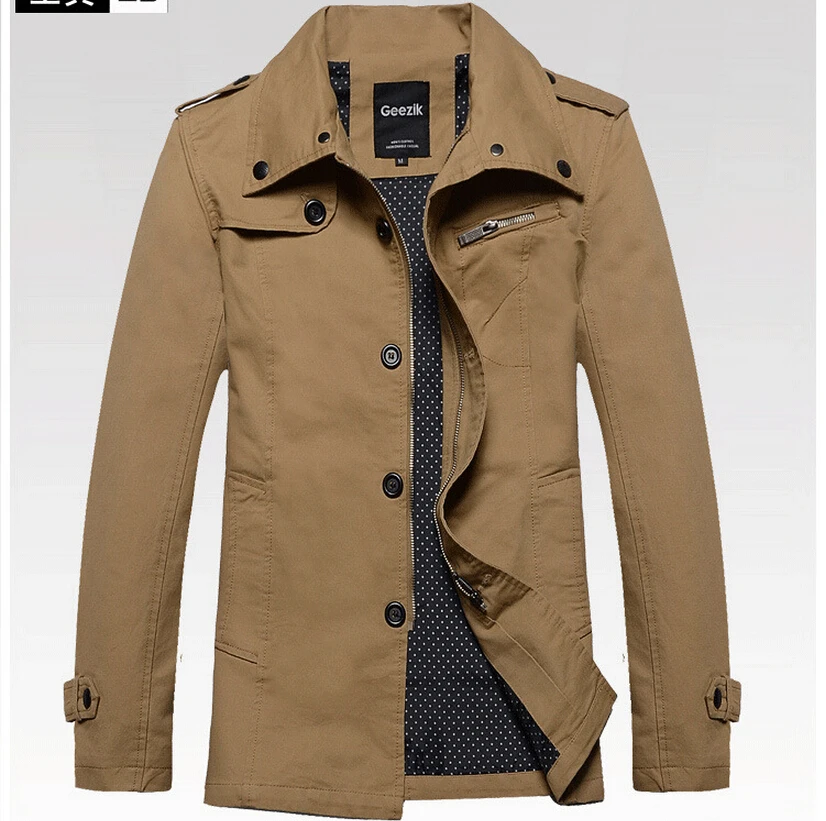 Spring and autumn menswear jacket long coat thin skinny type jacket men