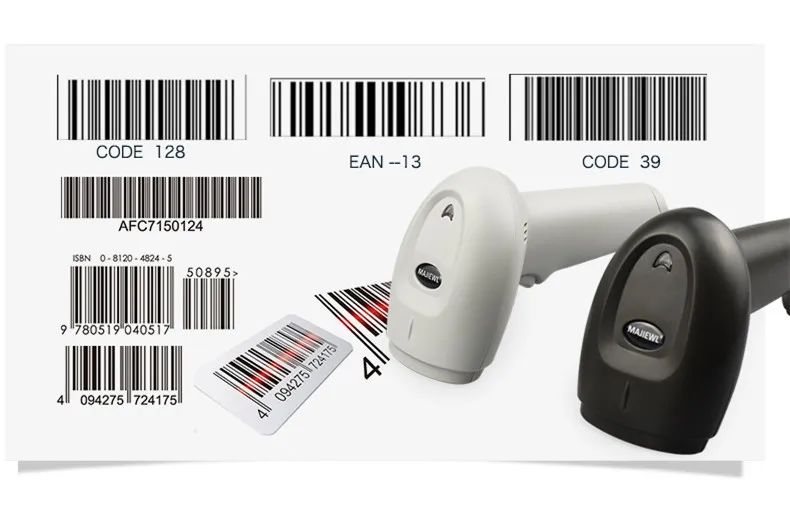 Portátil para Supermercado Reader para Pos Novo Laser Cabo Barcode Scanner Bar Code Plug And Play Wireless1d Usb 10 NOVO laser wireless1D Cabo USB portátil para