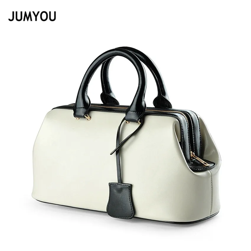 

2019 New Fashion Trend Women Bags Doctor Bag Split Leather Lady Bag Top Handle Vintage Ladies Handbags Simple Hand Bags Womens