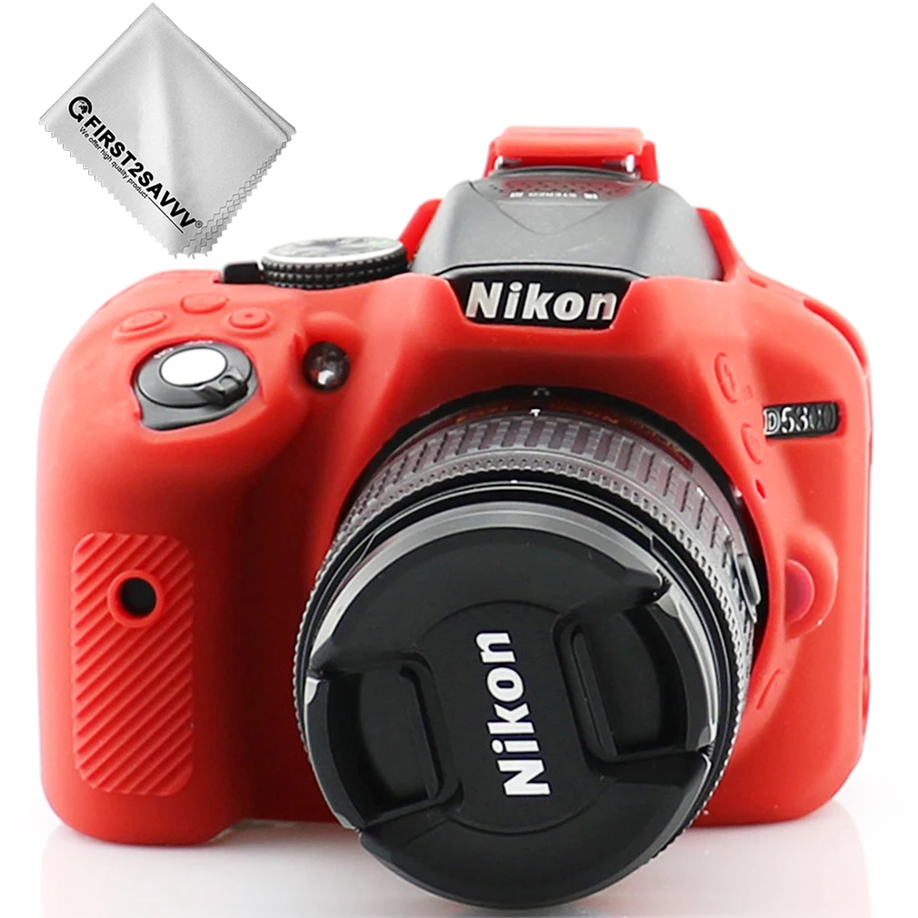 Чехол для телефона из мягкого силикона ТПУ с рисунком кожи Корпусная резиновая Камера сумка полное покрытие для Nikon D5300 D5600 цифровой Камера только в том случае