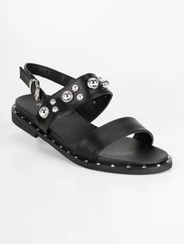 

LADIES ROSE black studded Sandals