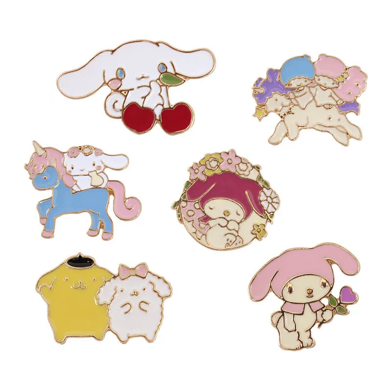 

my melody Pom Pom Purin cartoon decorate ornament brooch brooches breastpin anime new