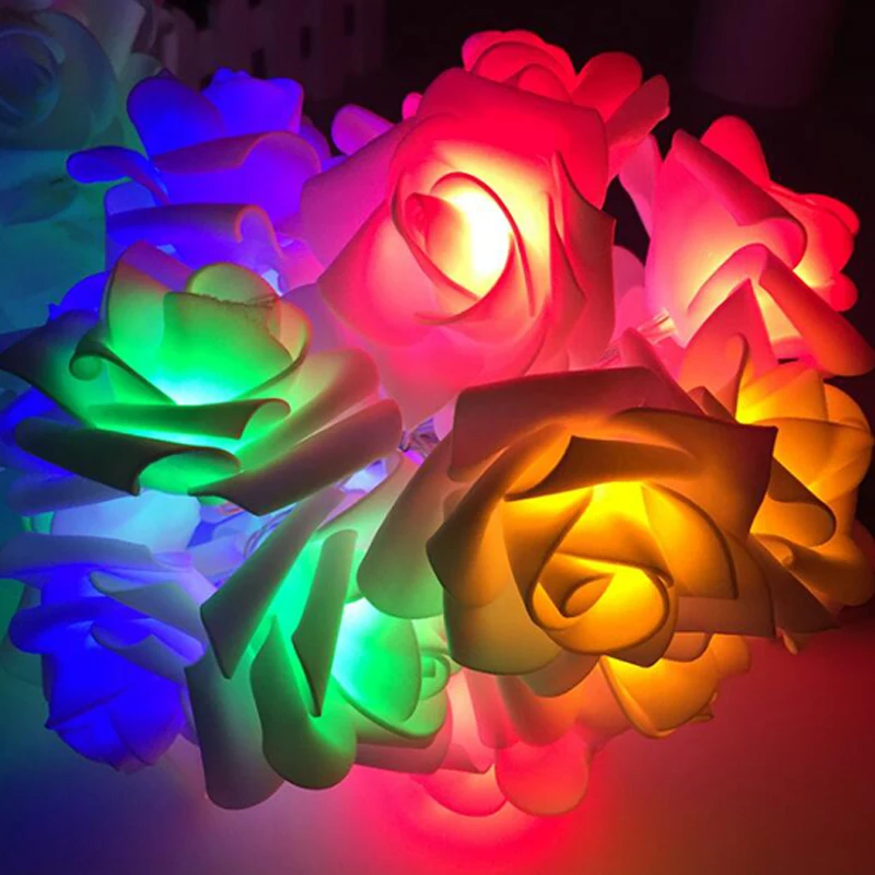 Rose Flower String Lights Led Light String 3m30leds for Christmas Wedding New Year Supplies IndoorOutdoor Decoration (4)