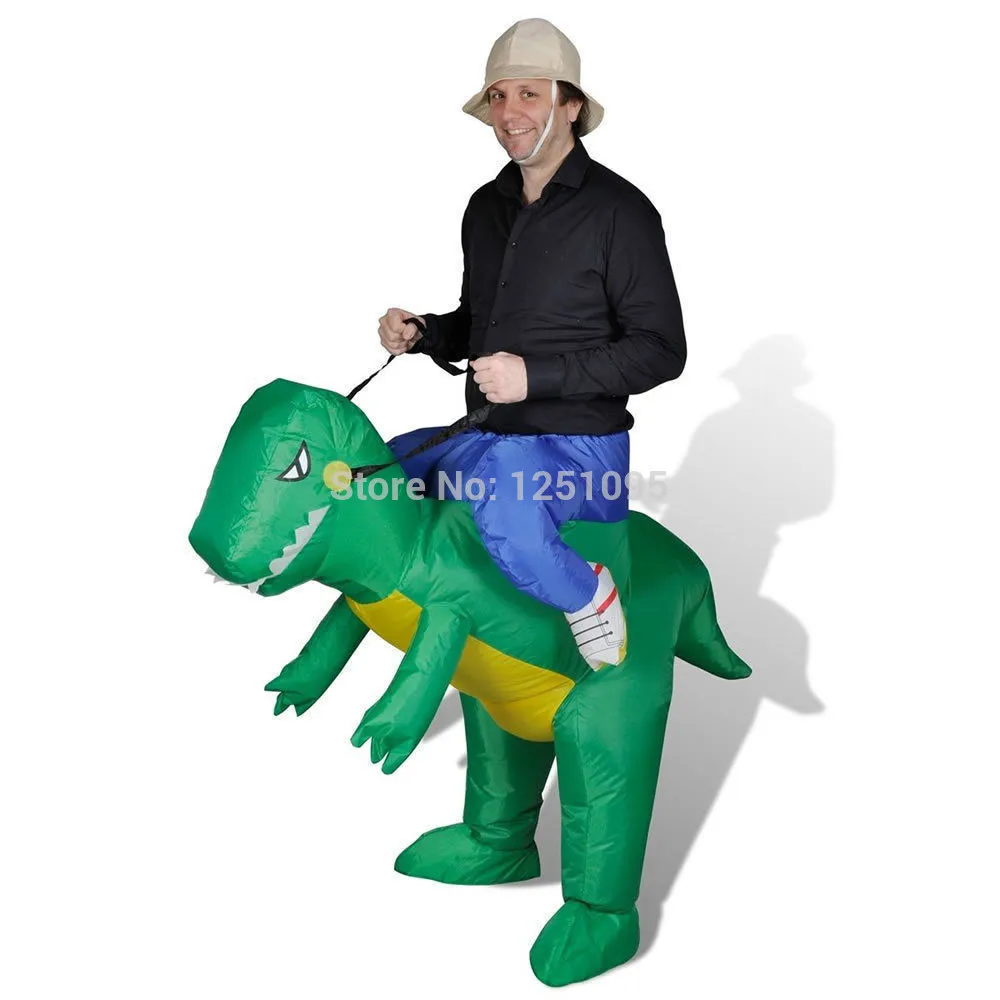 Hot Adult Halloween Party Costumes Walking With Inflatable Dinosaur