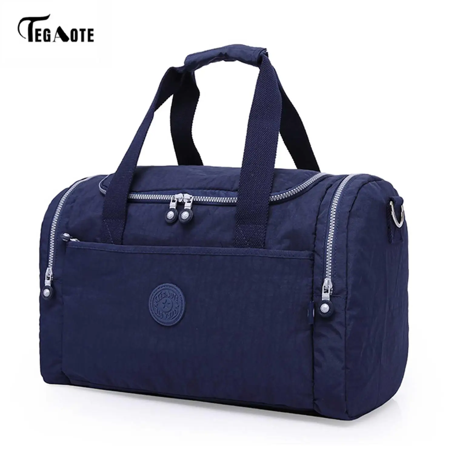 TEGAOTE, женские дорожные сумки, мода, большая вместительность, водонепроницаемый багаж, вещевой мешок, Повседневная сумка, большая, для поездок на выходные, Туристическая Сумка - Цвет: Темно-синий
