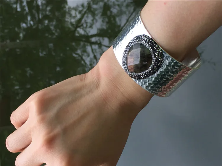 linha turquesa labradorite branco concha preto drusy grande pedra moda pulseira