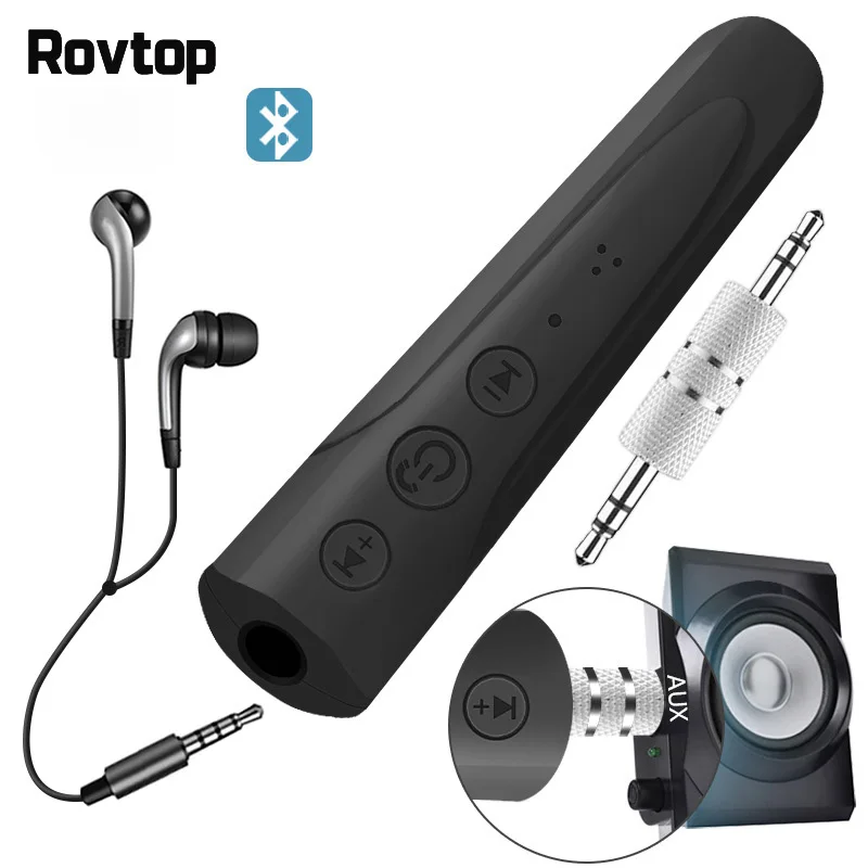 Rovtop Bluetooth 4,1 аудио приемник Мини 3,5 мм Aux аудио приемник адаптер Bluetooth передатчик MP3 Авто Bluetooth автомобильный комплект