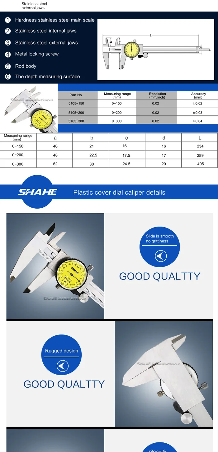 Штангенциркуль с нониусом shahe 0-200 мм ударопрочный штангенциркуль с нониусом из нержавеющей стали микрометр