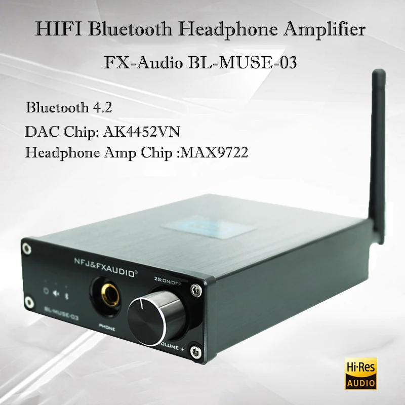 FX-Audio BL-MUSE-03 Hifi Bluetooth Amplifier Headphone Amp Ak4452 Portable Headphone Amplifier Audio Decoder USB DAC Amplifiers