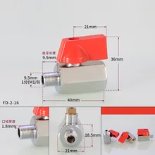 2 шт. мини латунный шаровой клапан 1/" BSP мужчин 1/8" Женский Воздушный компрессор Управление воздуха масла воды