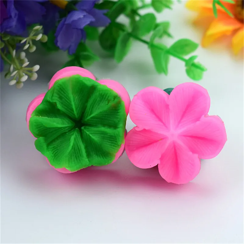 

4YANG 2 Pcs\set Plum Petal Flower Leaf Veiner Embossed Silicone Mould Wedding Party Cake Decorating Tools Fondant Mold Blossom