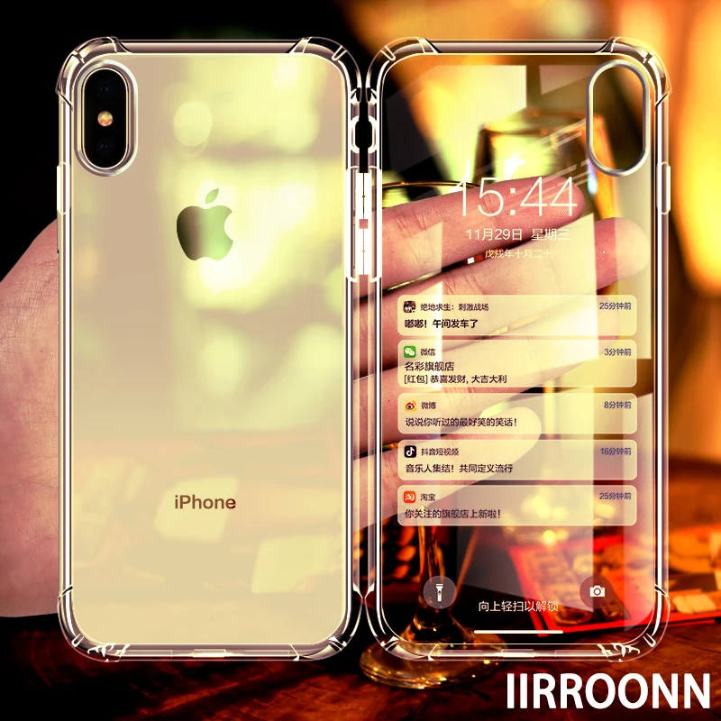 Модный прозрачный силиконовый чехол для телефона iPhone X XS XR MAX 8 7 6 6S Plus роскошный