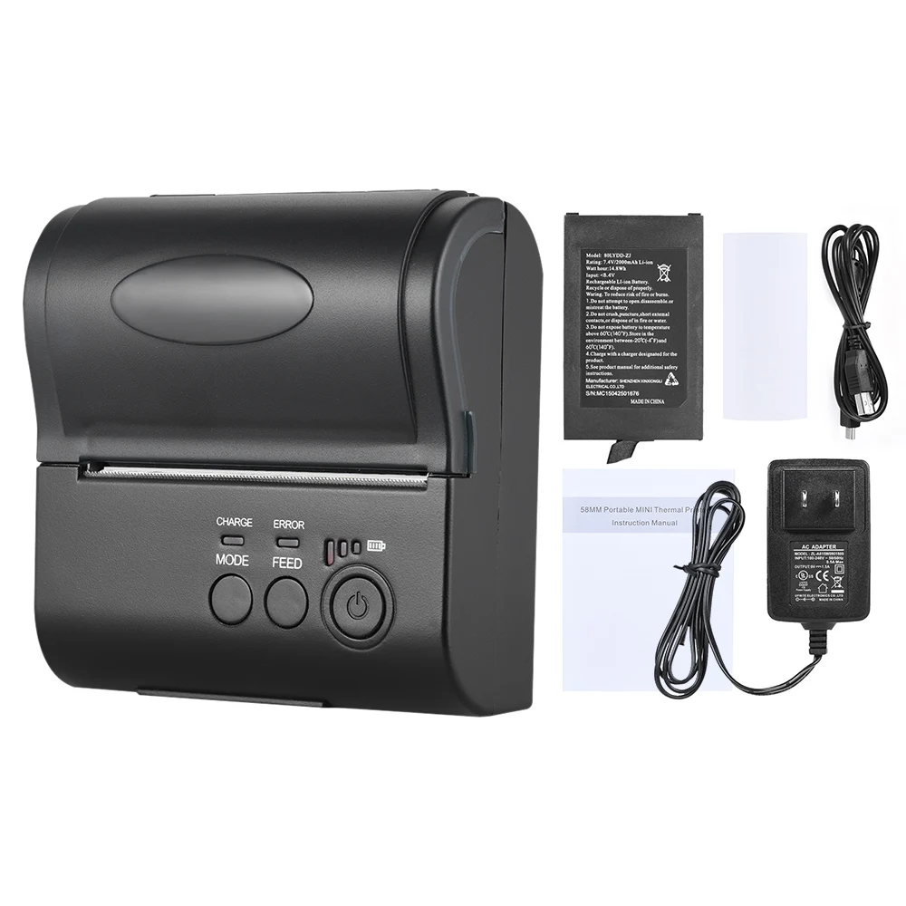 POS 8001DD 80 мм Мини Портативный BT USB термопринтер чековый счет билета печать для Android