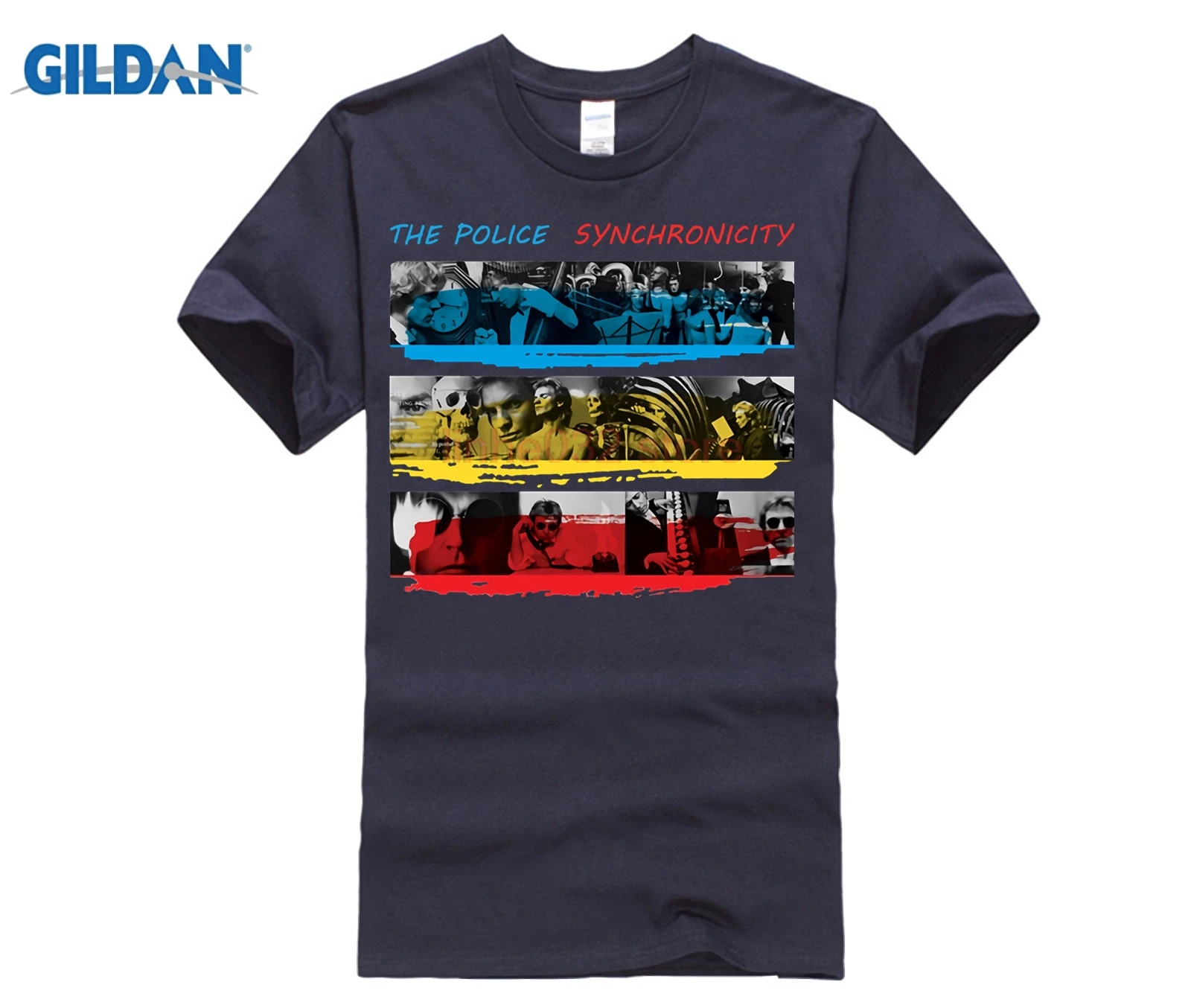 The Police T Shirt Men UK Rock Band Synchronicity Concert Tee Shirts Men's Short Sleeve Brand