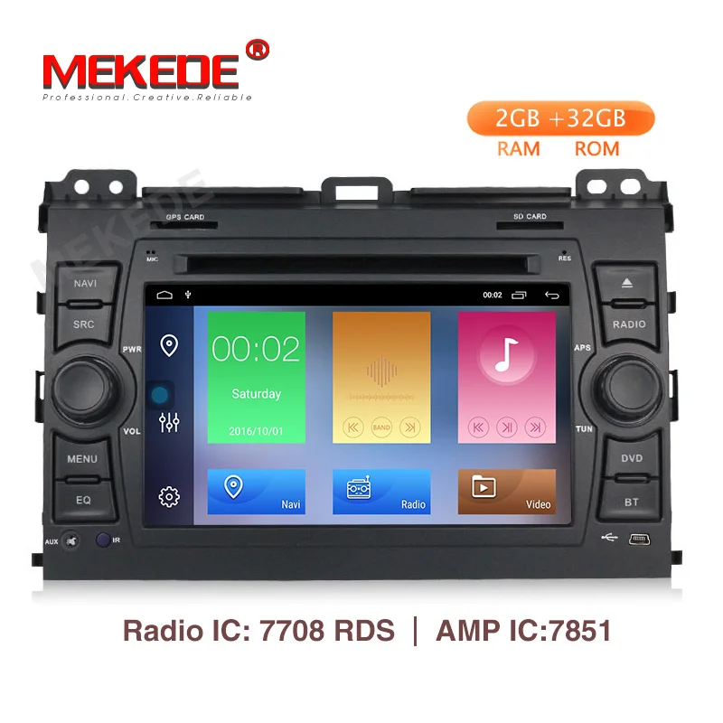 

2+32G 2 din Android 9.1 Car DVD Radio Multimedia for Toyota Prado 120 2004-2009 Car autoradio Navigation GPS stereo BT WIFI