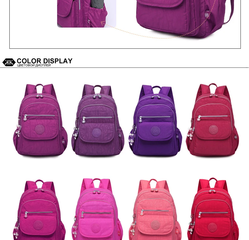Моющийся нейлоновый женский рюкзак нейлоновые рюкзаки для подростков для девочек и женщин рюкзак для женщин Дорожная сумка mochila