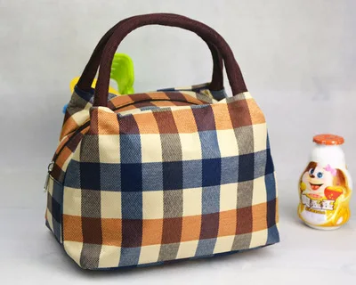 New Fashion Good Quality Canvas Lunch Bag Office Lady Striped Plaid New Fashion Good Quality Canvas Lunch Bag Office Lady Striped Plaid Dots Portable Casual Small Handbag Beach Storage Mom In Bags From Luggage