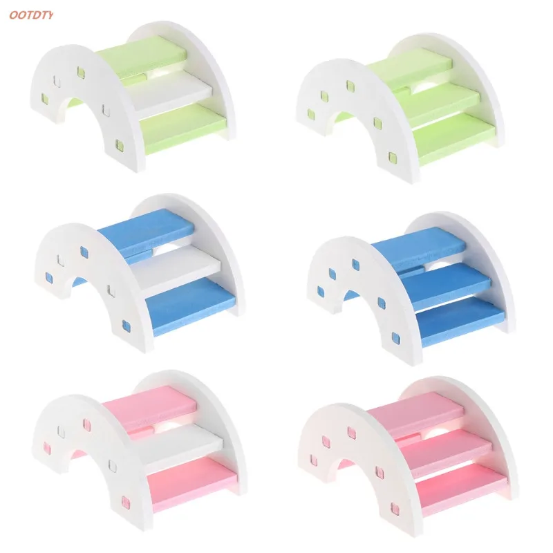 

OOTDTY Hamster Toy Wooden PVC Bridge Seesaw Small Animal Pets Guinea Pig Squirrel Funny