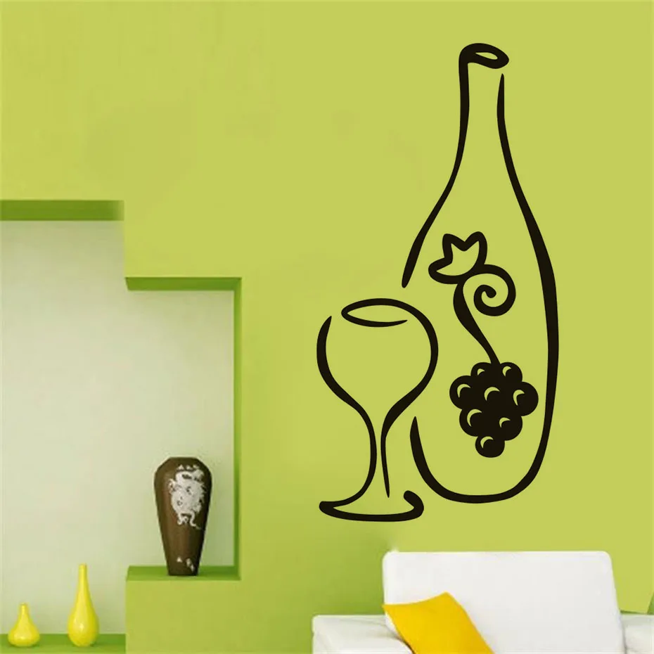 Kitchen Wall Stickers Wine Bottle Murax Vinyl Wall Sticker Kitchens Tile Walls Decals Home Decor House Decoration Art Wallpaper