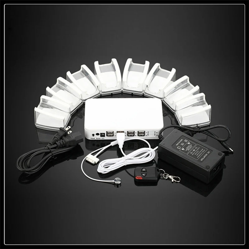 

8 ports in 1 phone security system,Tablet alarm display with clear acrylic stand and remote control